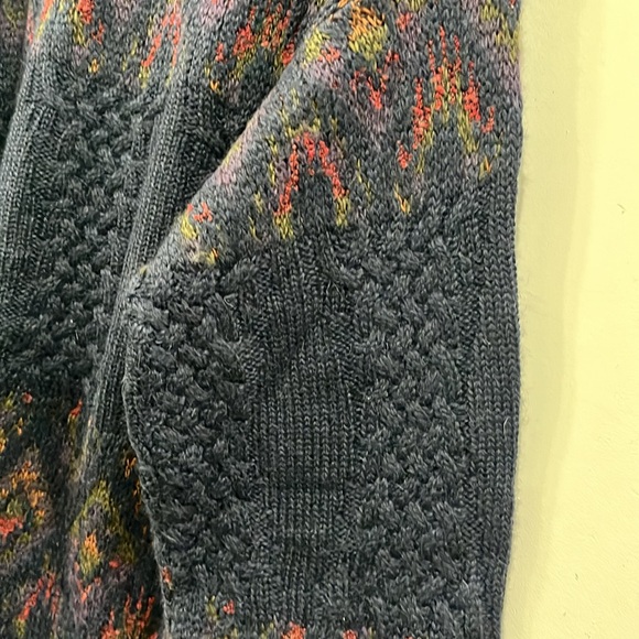 Harrods Vintage Wool Cashmere Alpaca Blend Navy Blue Braided size Large - Picture 8 of 11